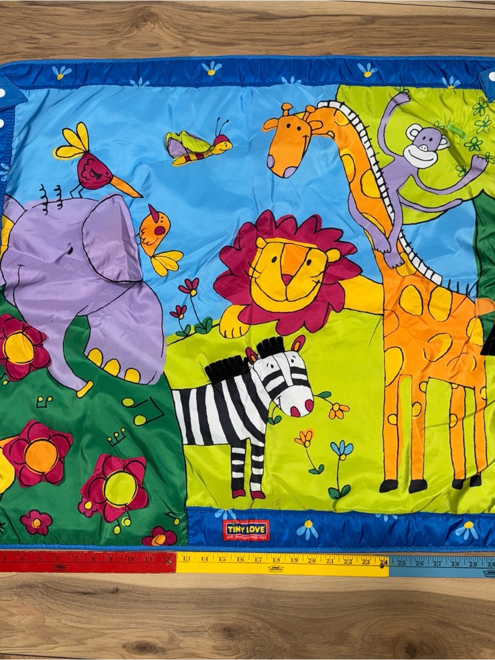 Vtg Tiny Love Animals Baby New Born Starry Night Baby Blanket interactive Change